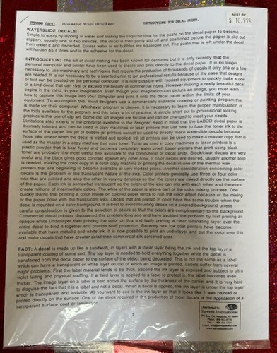 Carta decalcomania bianca